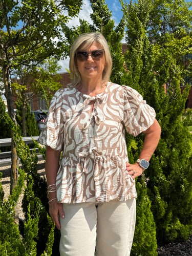 Sweet and Sassy Tie Front Top