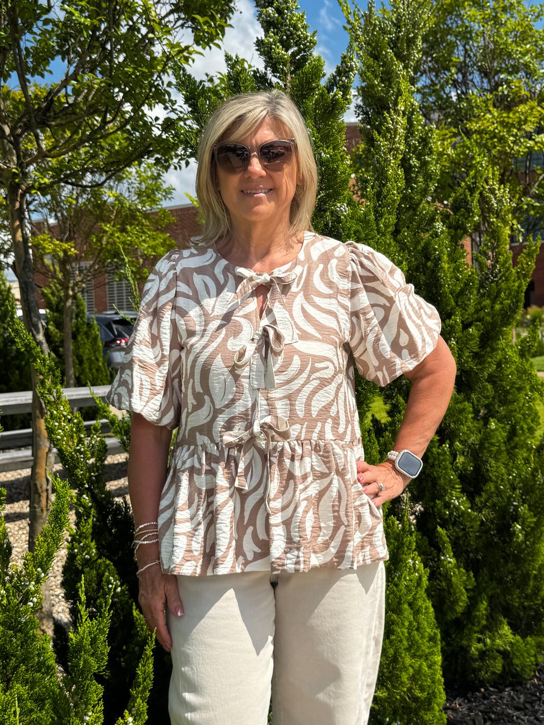 Sweet and Sassy Tie Front Top