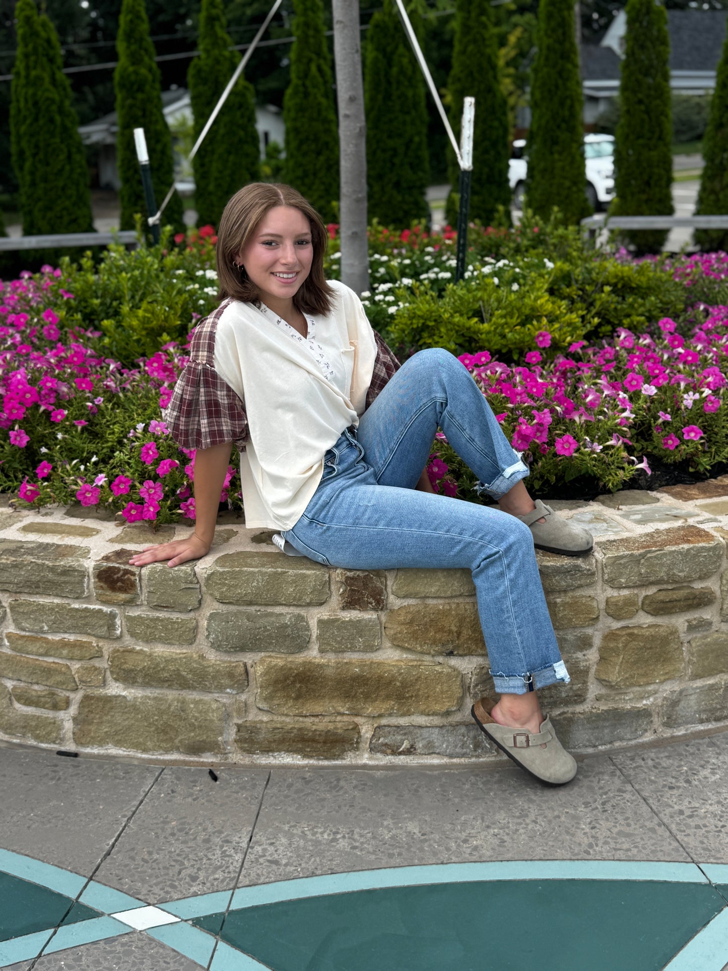 Perfectly Plaid Puff Sleeve Top