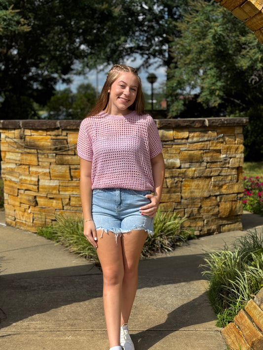 Stand Out Open Knit Top