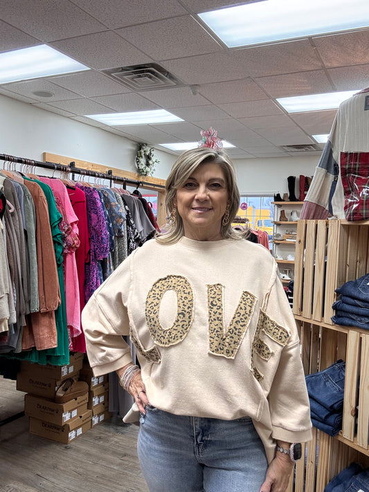 Wildly Loved Patched Sweatshirt