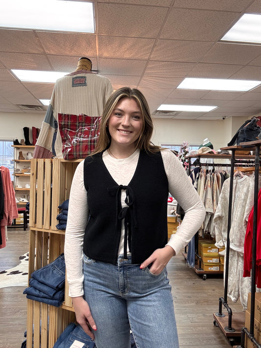 Tie Front Sweater Vest