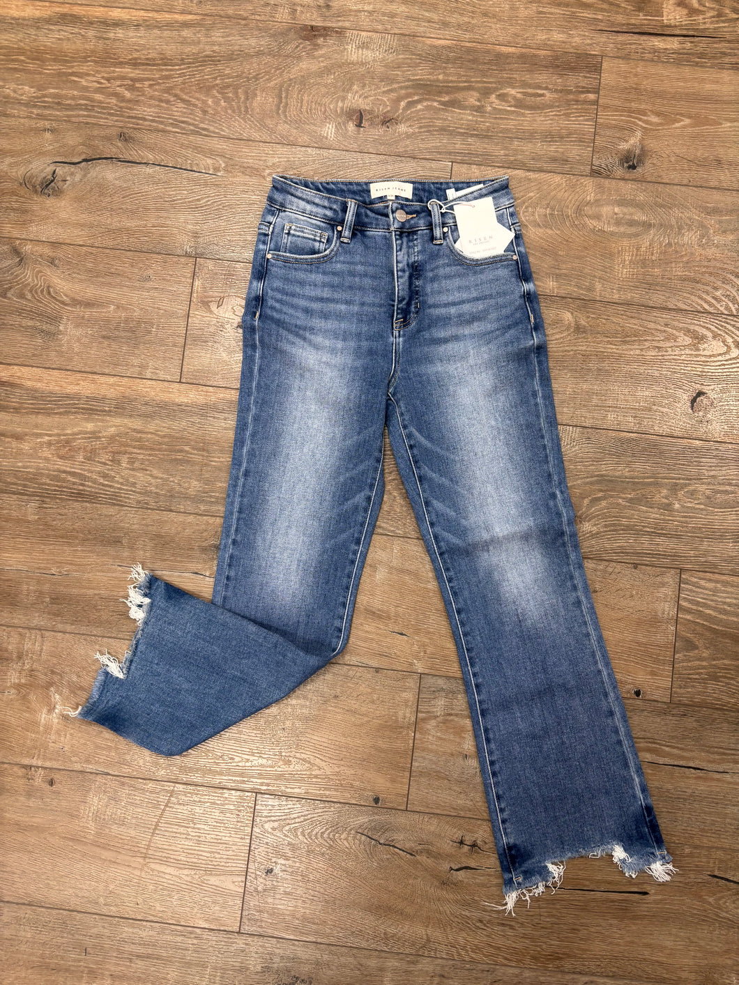 Avery HR Crop Fray Hem Jeans