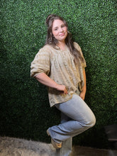 Load image into Gallery viewer, Embroidered Eyelet Split Neck Top