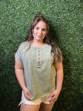Load image into Gallery viewer, Henley Short Sleeve Knit Top