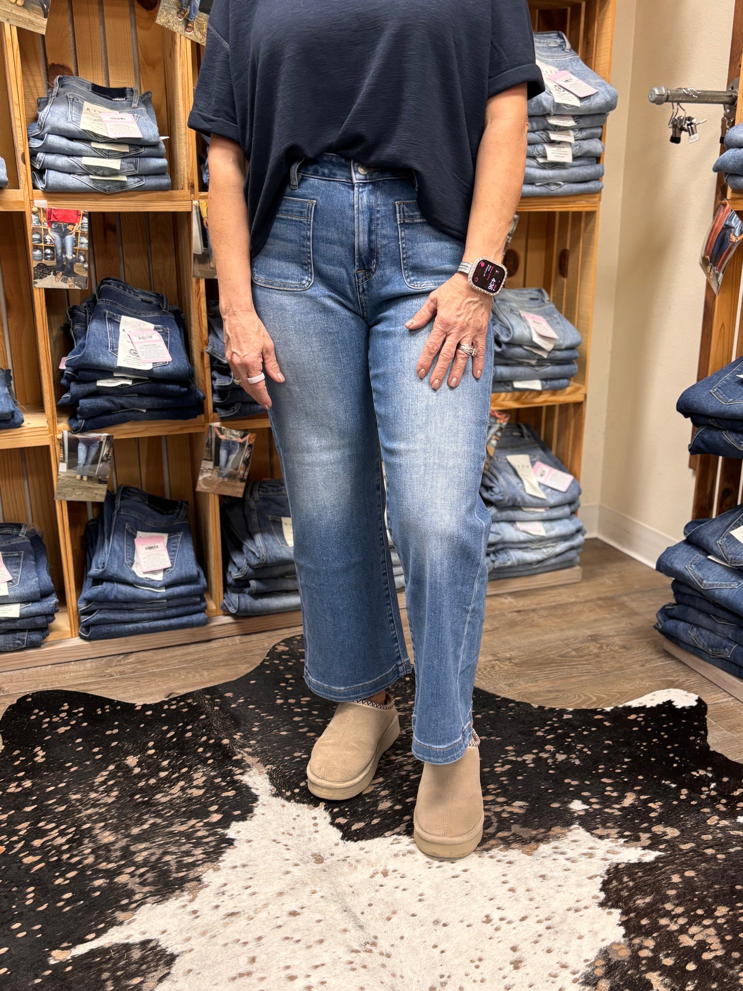 June HR Cropped Wide Leg Jeans