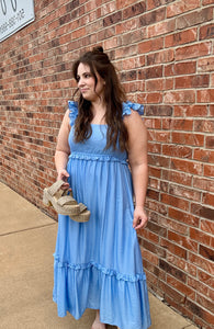 Carley Ruffle Detail Midi Dress