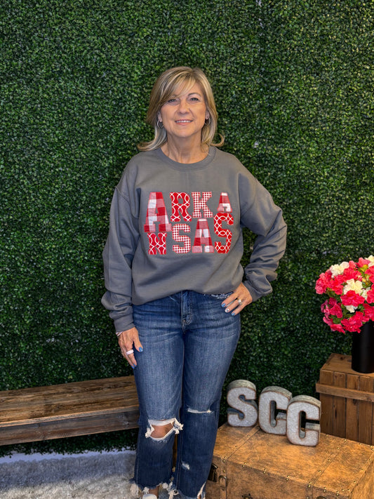 Arkansas Offset Applique Sweatshirt