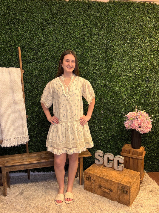 Laced in Blooms Cotton Dress