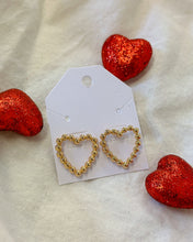 Load image into Gallery viewer, Textured Heart Earrings