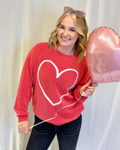 Load image into Gallery viewer, Heart Ribbed Long Sleeve Pullover