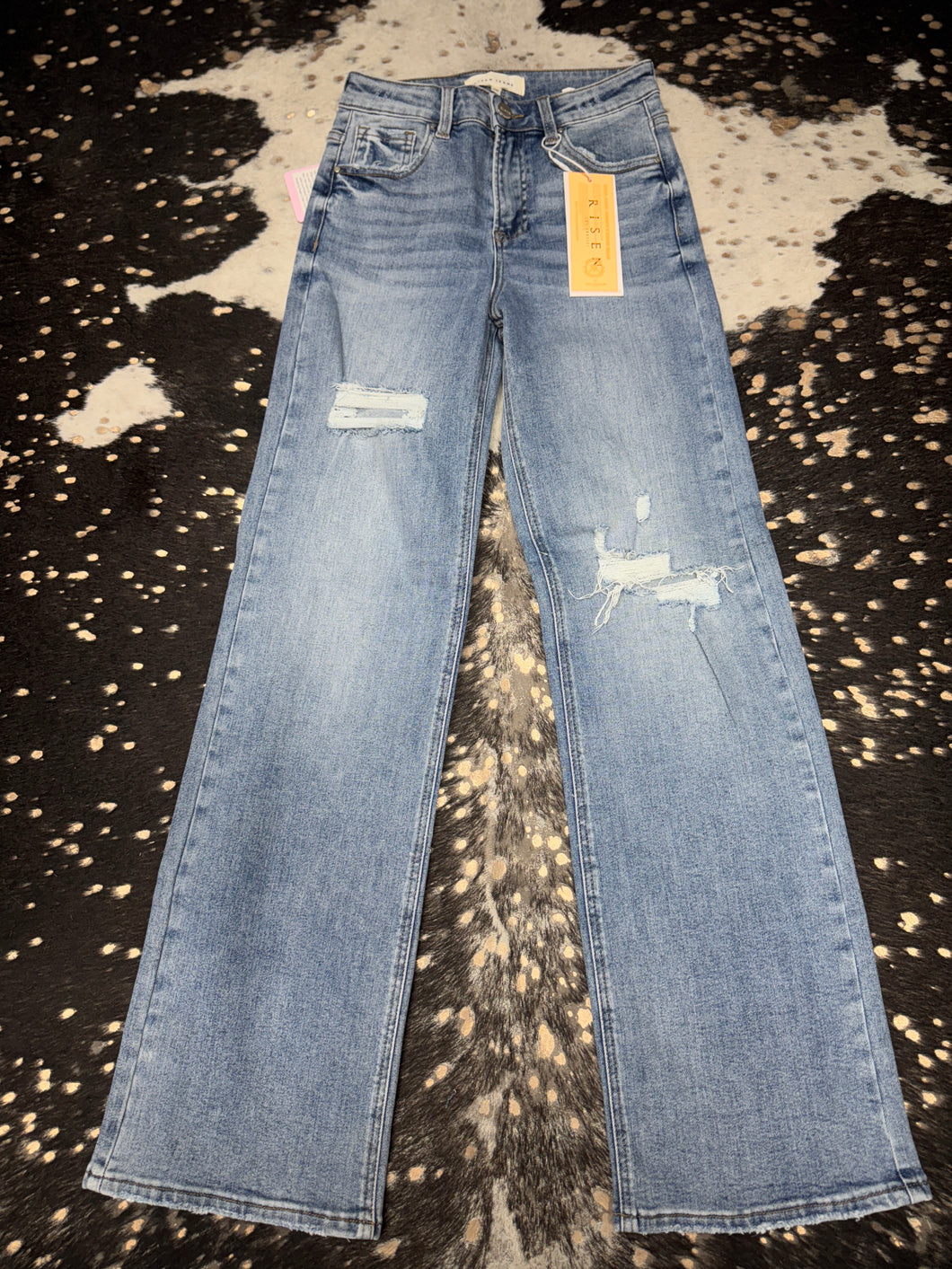 Addie HR Wide Leg Ripped Jeans