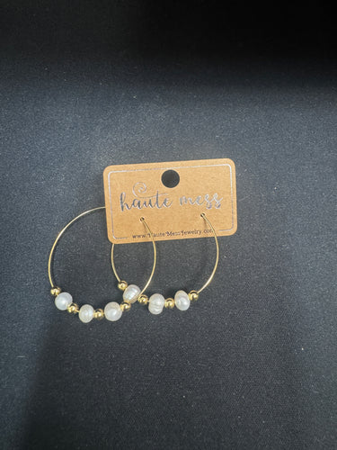 Freshwater Pearl Hoop Earrings