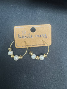 Freshwater Pearl Hoop Earrings