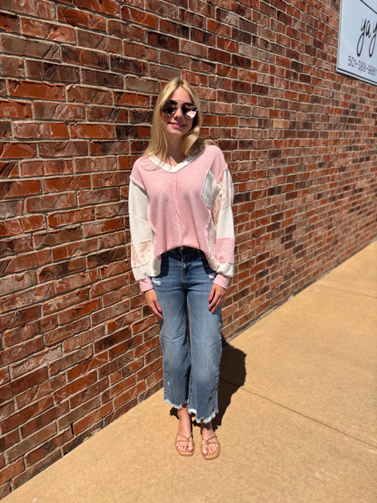 So Floral Patchwork Top