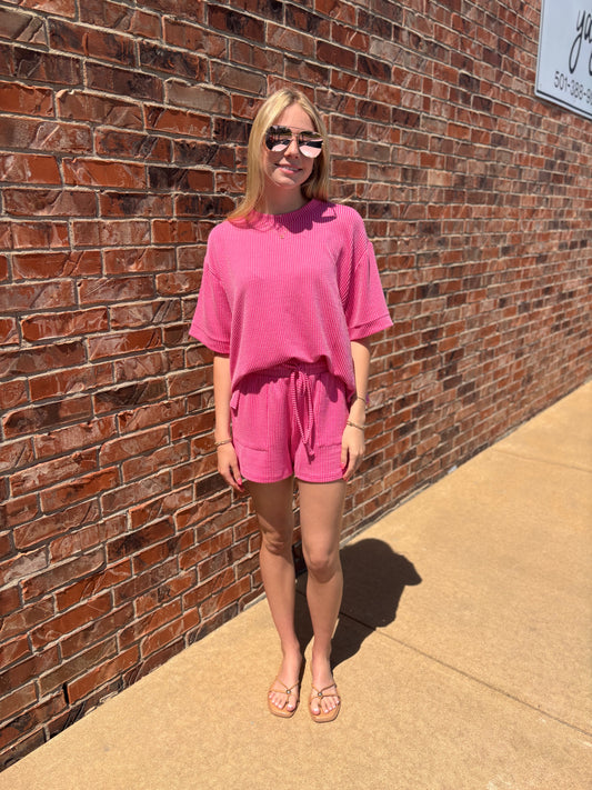 Raised Rib Shorts Set