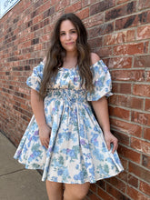 Load image into Gallery viewer, Floral Square NecK Puff Dress