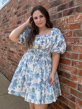 Load image into Gallery viewer, Floral Square NecK Puff Dress