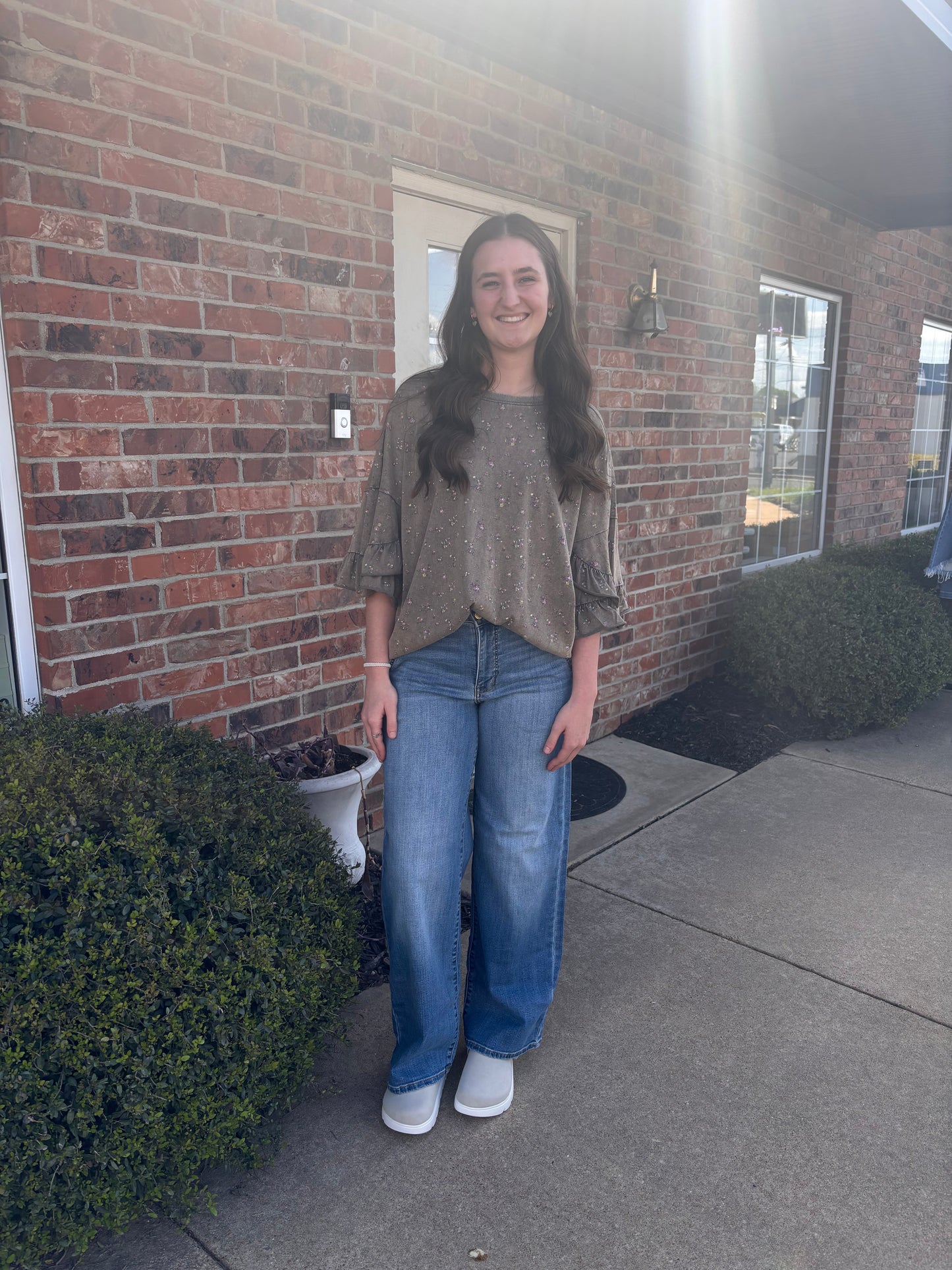 Subtle Ruffle Printed Top