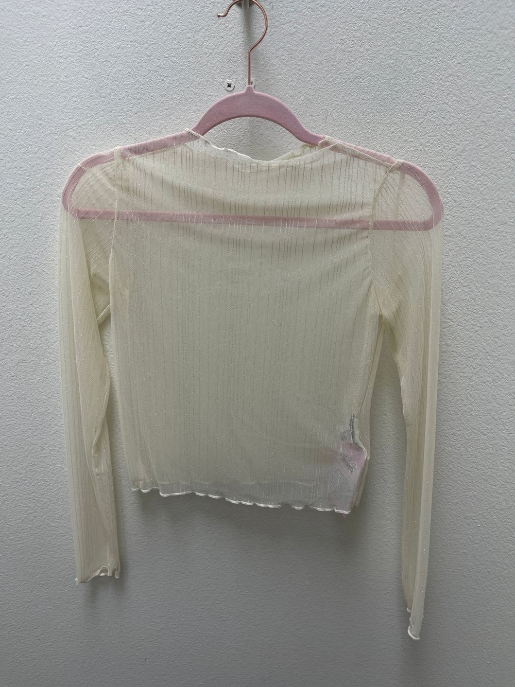 Metallic Sheer Lace Stretchy Top