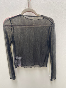 Metallic Sheer Lace Stretchy Top