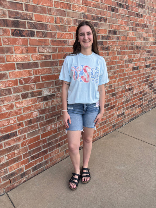 USA Lace Graphic Comfort Colors Tee