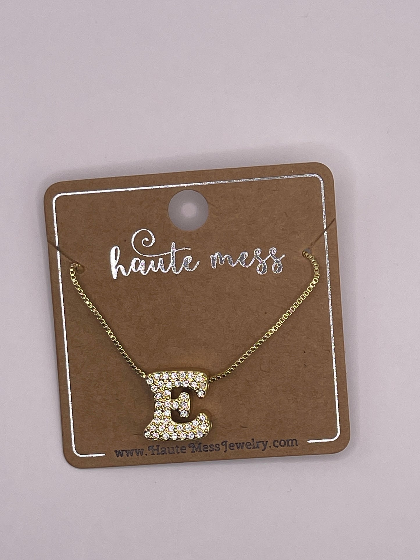 Gold Bubble Initial Pendant Necklace