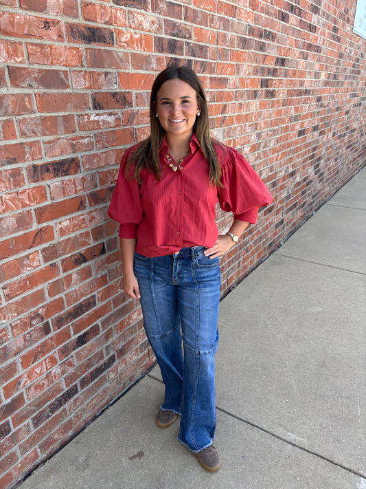 Cotton Belle Puff Sleeve Top