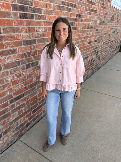 Blushing Denim Blouse