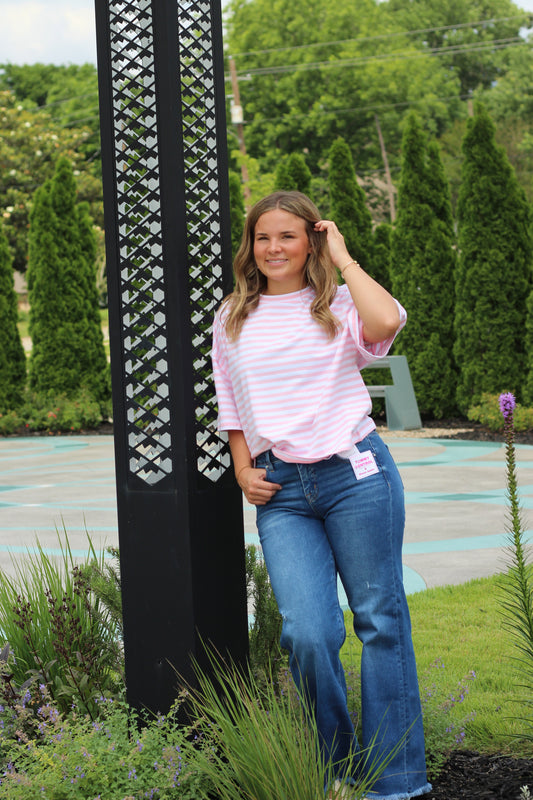 Oversized Stripe Boyfriend Tee