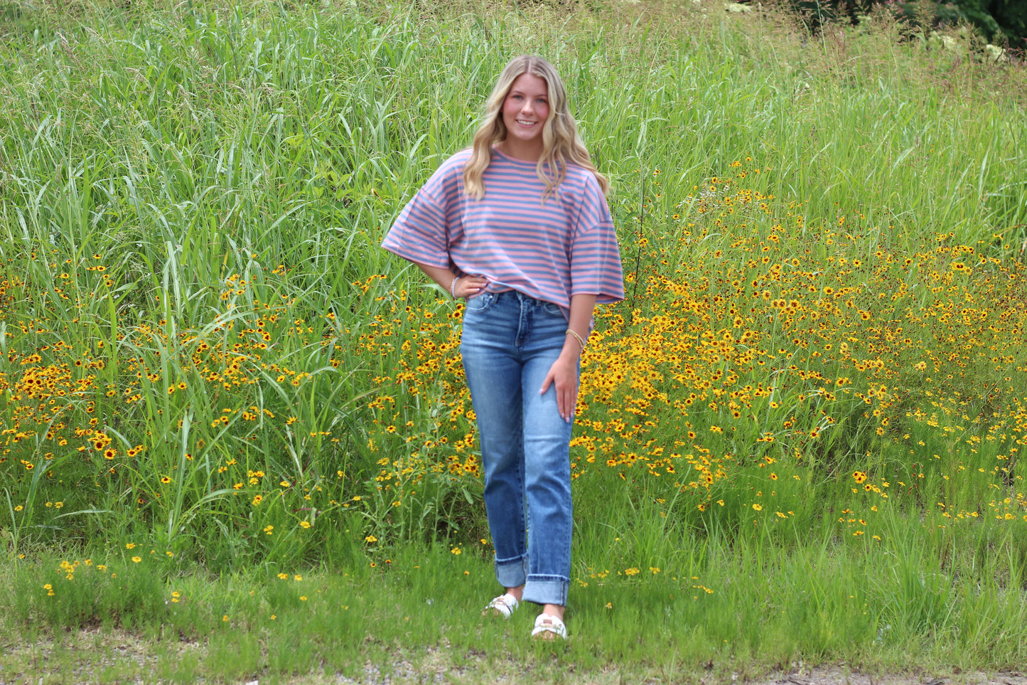Oversized Stripe Boyfriend Tee