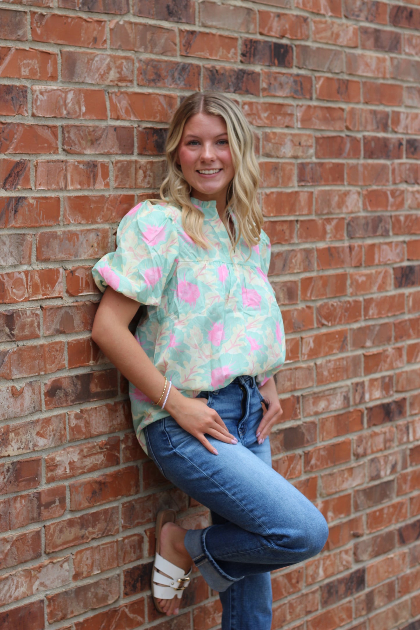 Mint to Be Floral Top