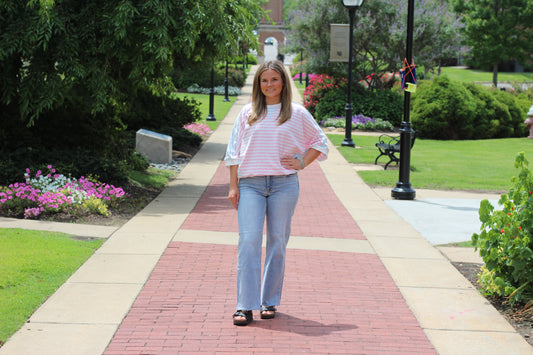 Pink Sugar Stripe Top