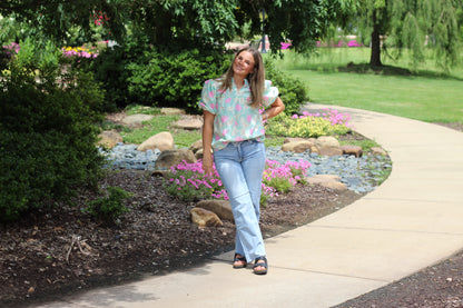 Mint to Be Floral Top