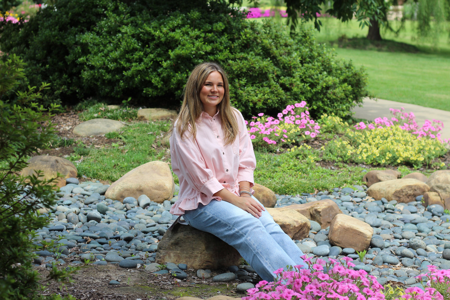 Blushing Denim Blouse