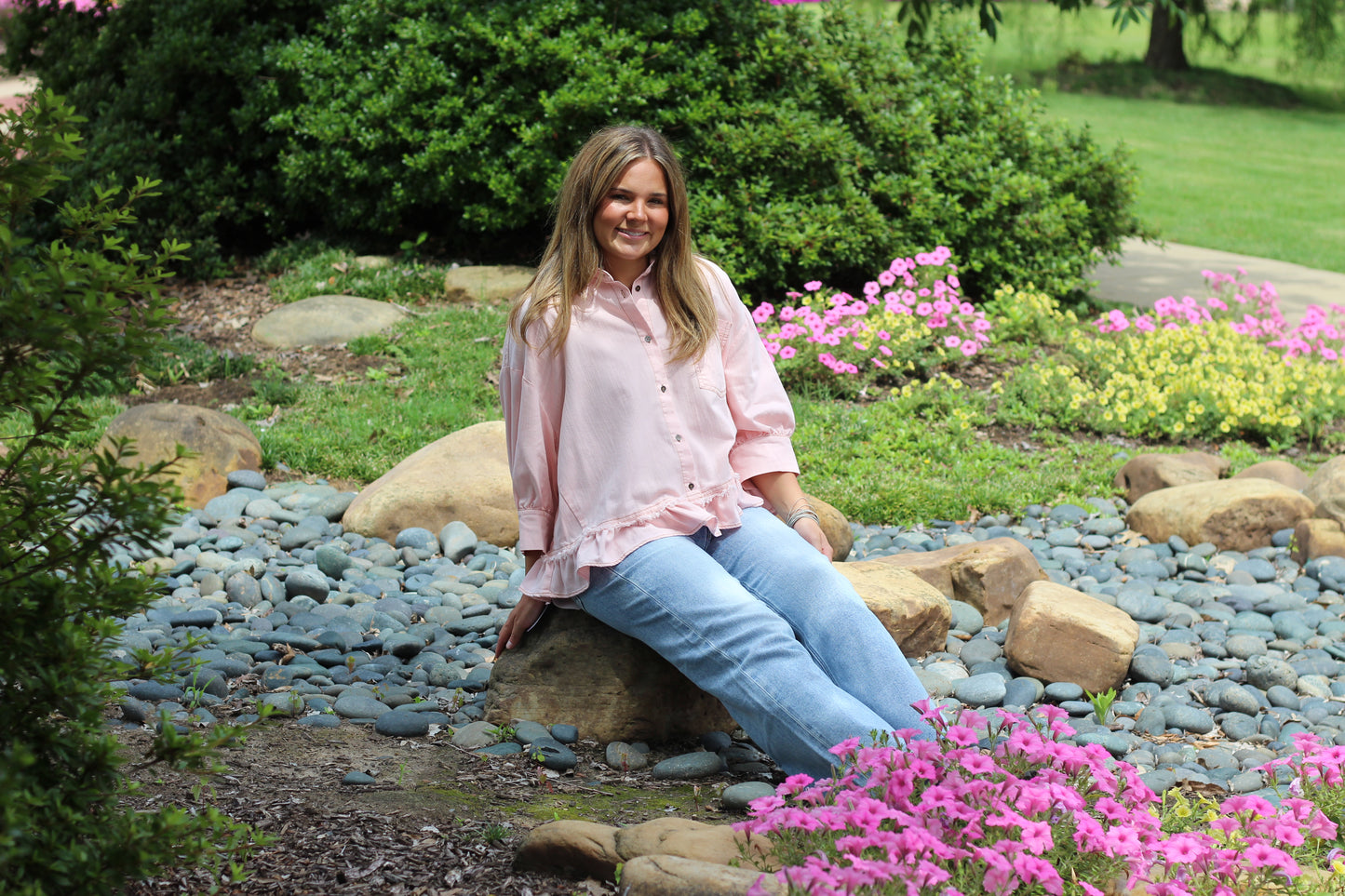Blushing Denim Blouse
