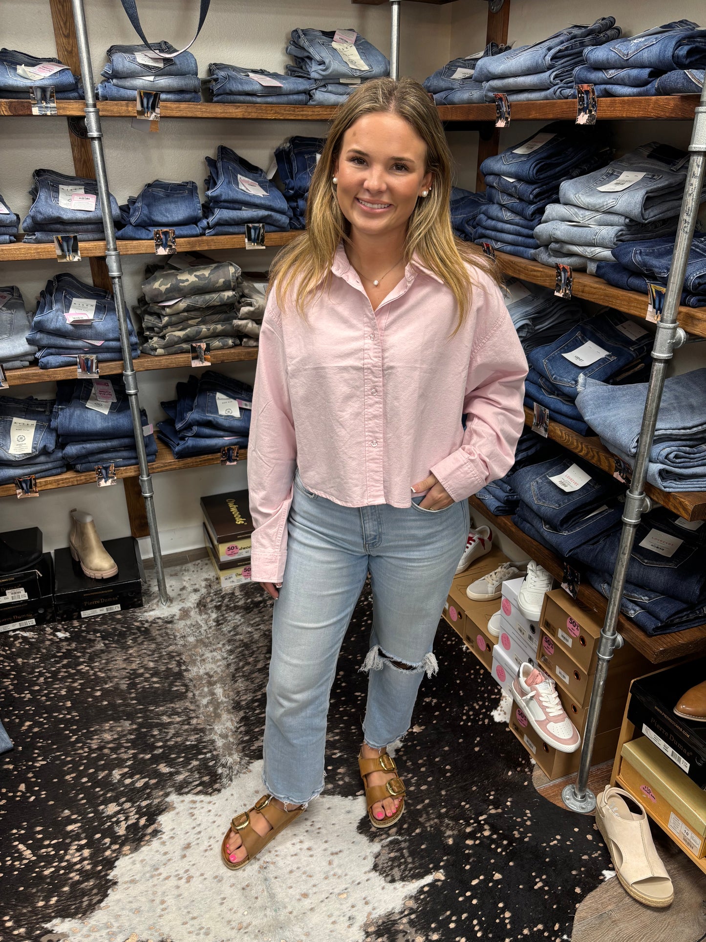 Chic Staple Long Sleeve Button Up Top