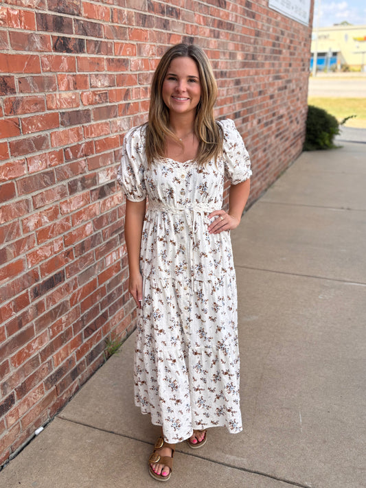 Floral Crochet Midi Dress