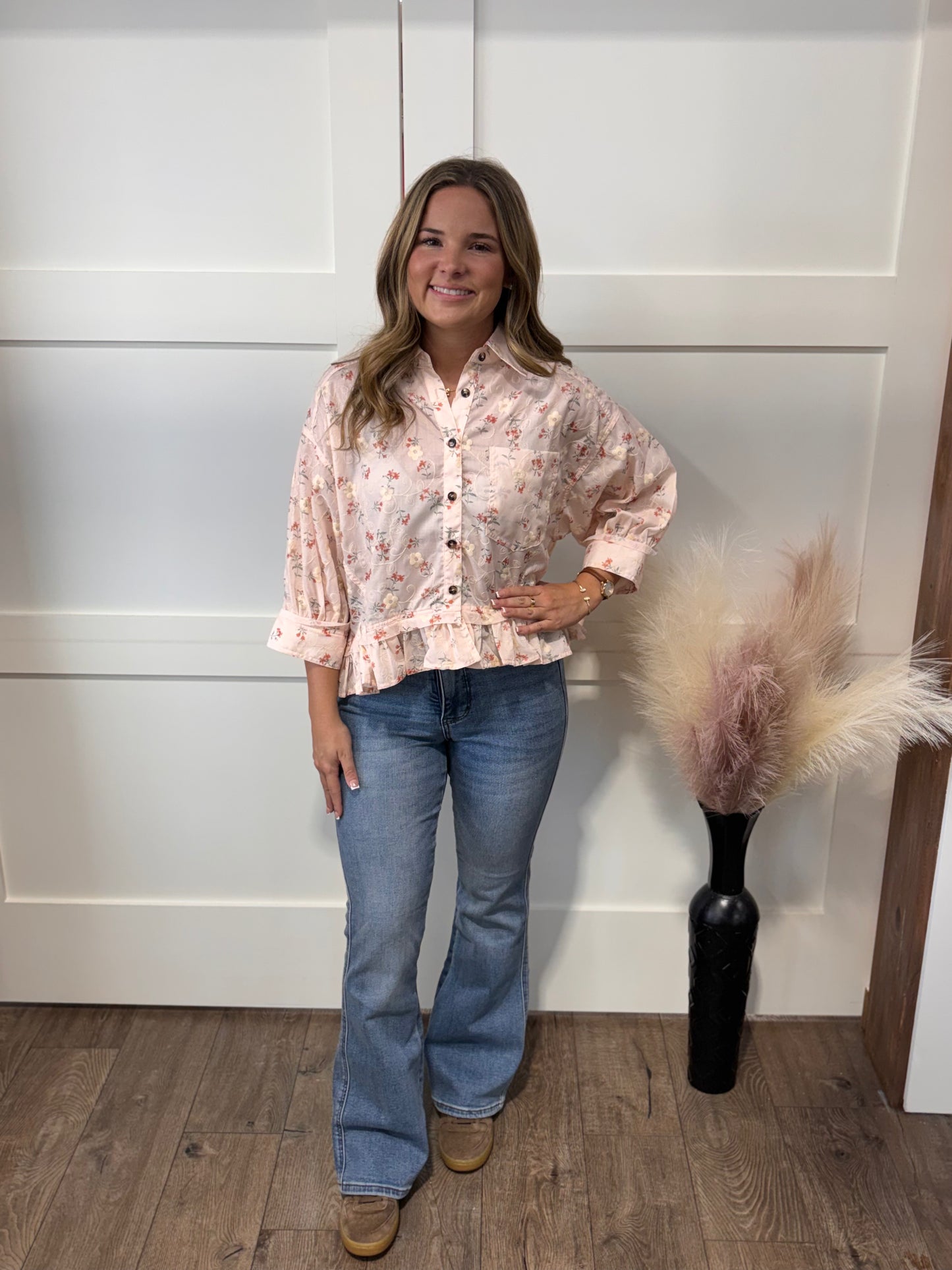 Romantic Ruffle Floral Blouse