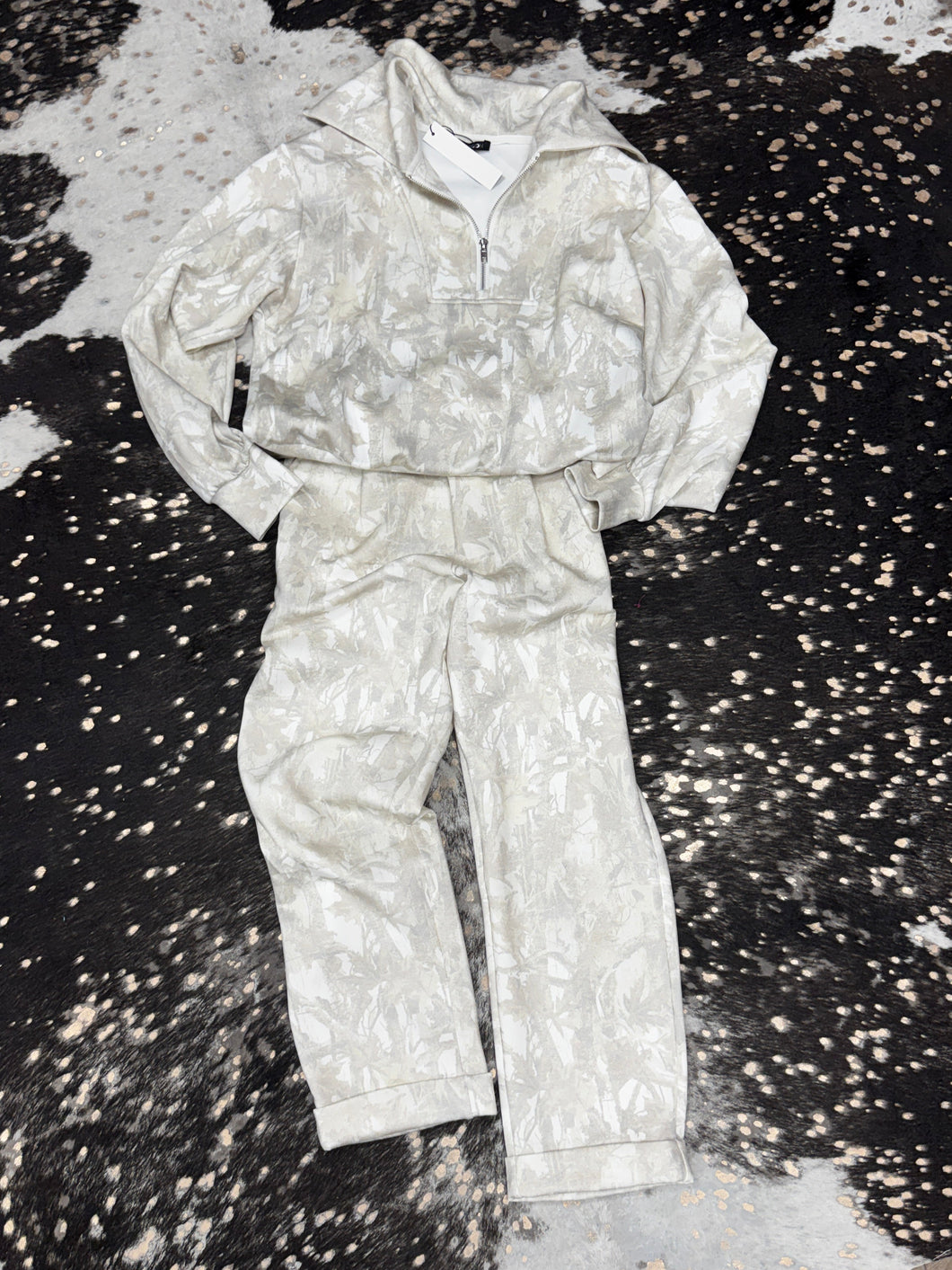 Penelope Camo Loose Fit Half Zip Set