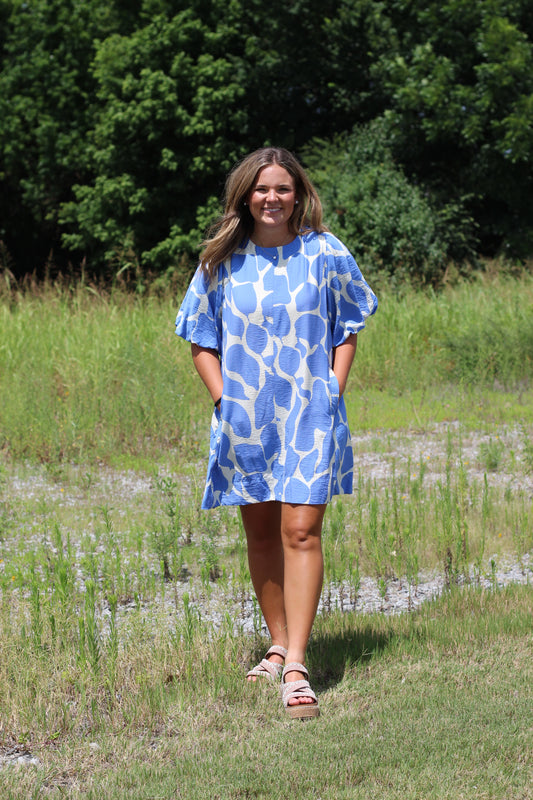Bold In Blue Abstract Dress