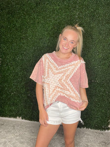 Be a Star Patched Short Sleeve Top