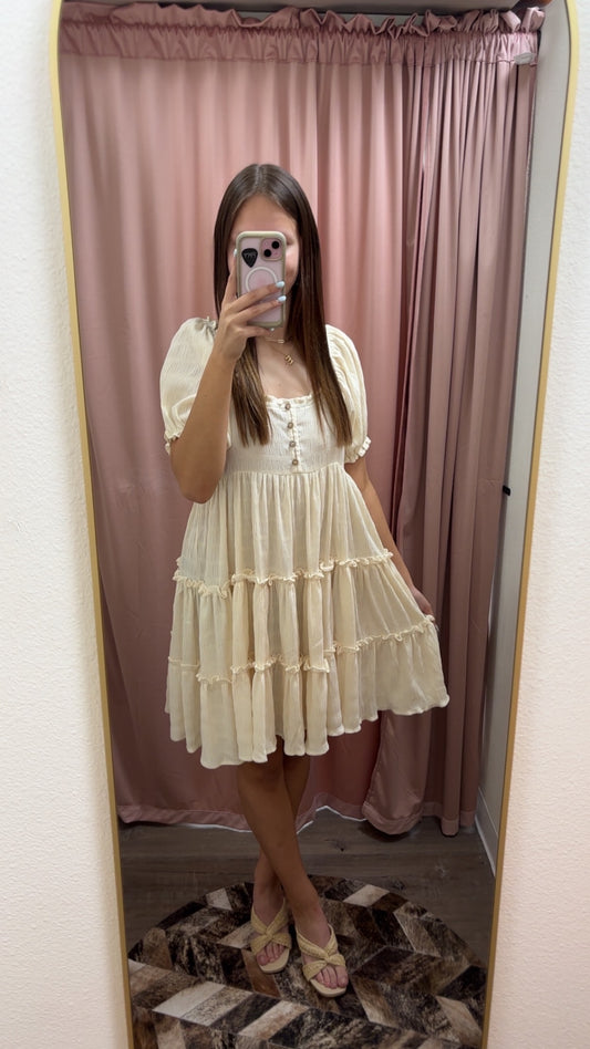 So Blessed Puff Sleeve Dress