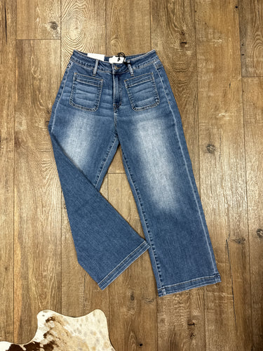June HR Cropped Wide Leg Jeans
