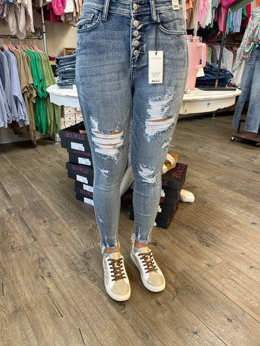 Destroyed Skinny Bleach Splash Jeans