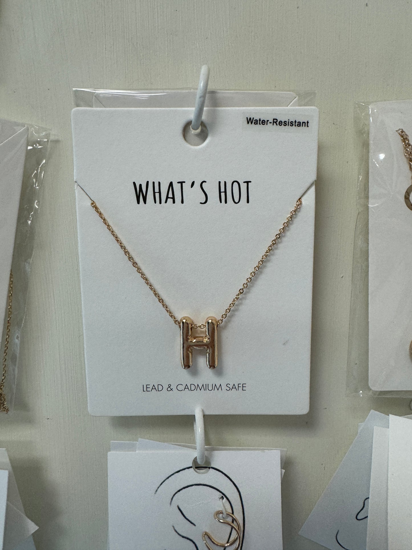 Bubble Textured Initial Necklace