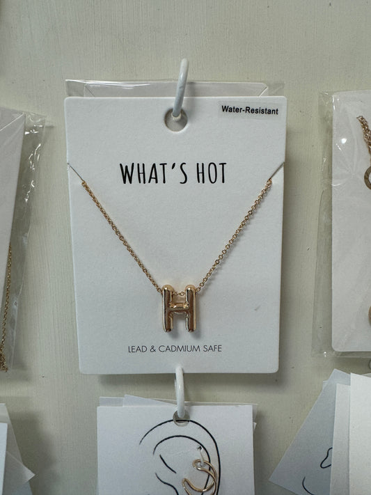 Bubble Textured Initial Necklace