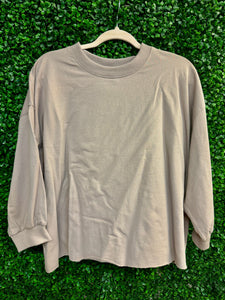 3/4 Sleeve Terry Top