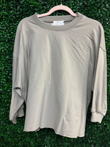 3/4 Sleeve Terry Top