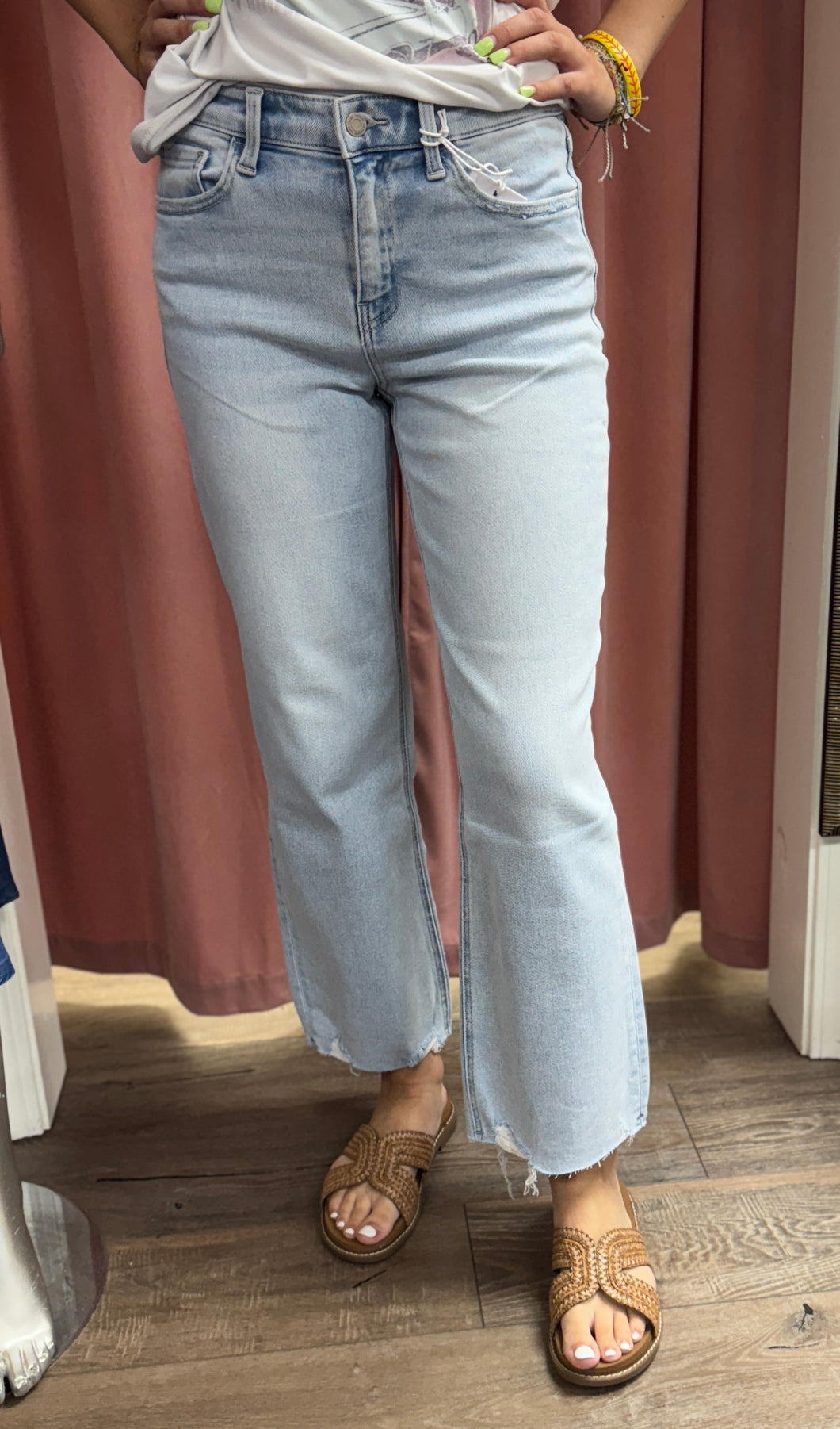 Aileeah Raw Hem Jeans